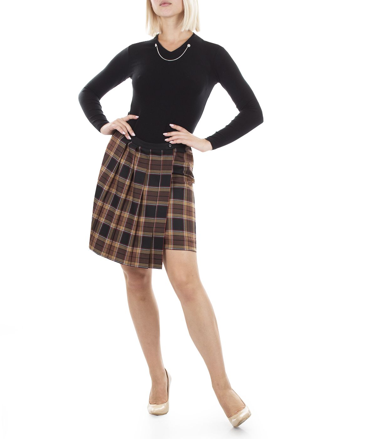 Pleated tartan skirt  2